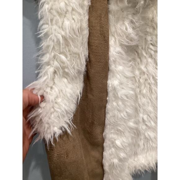 Old Navy Womens Furry Vest Size Small Sherpa Lined Tan Y2K Western Boho Fall - Picture 5 of 7